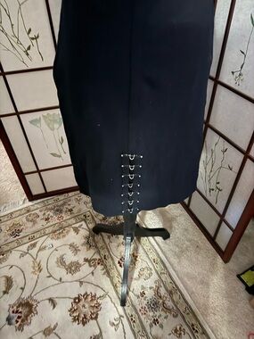 Black Pencil Skirt  and top with Decorative Hook Detail